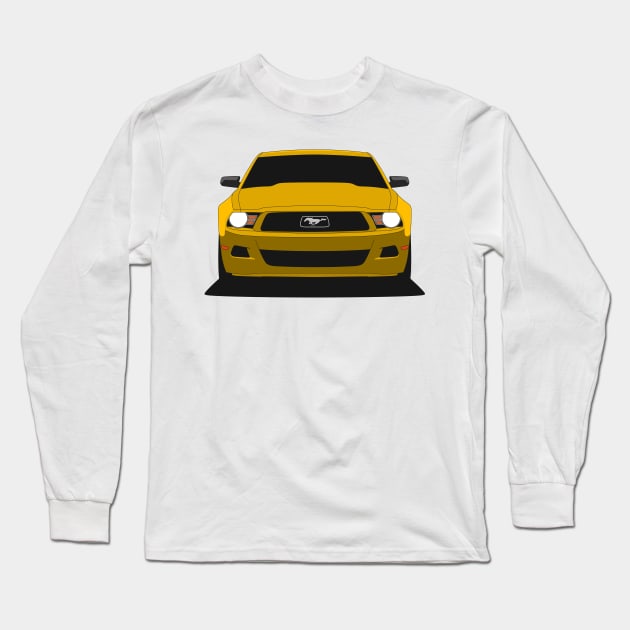 Yellow Ford Mustang Long Sleeve T-Shirt by TheArchitectsGarage